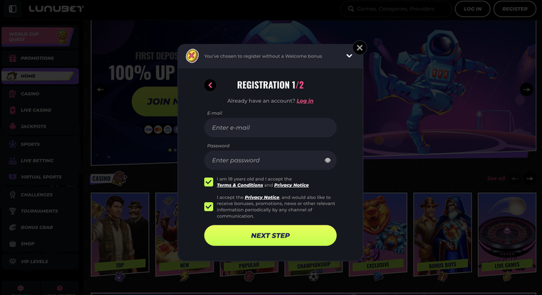 lunabet Gameplay